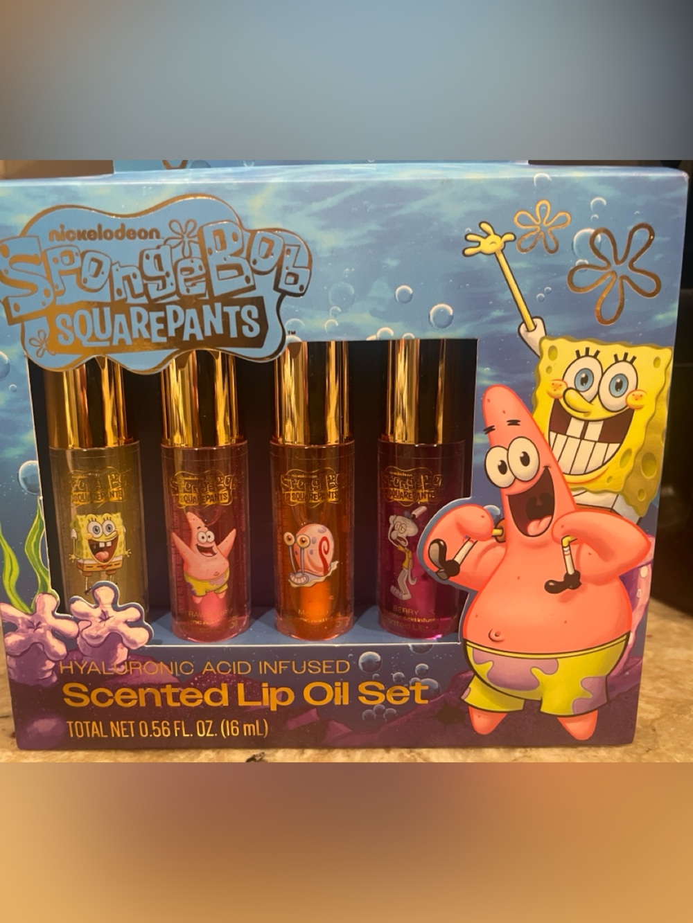 SpongeBob SquarePants Scented Lip Oil Set of 4 NWT